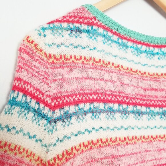 Sparrow Anthropologie Marna Fair Isle Striped Merino Wool Blend Cardigan M $188 - Picture 13 of 16